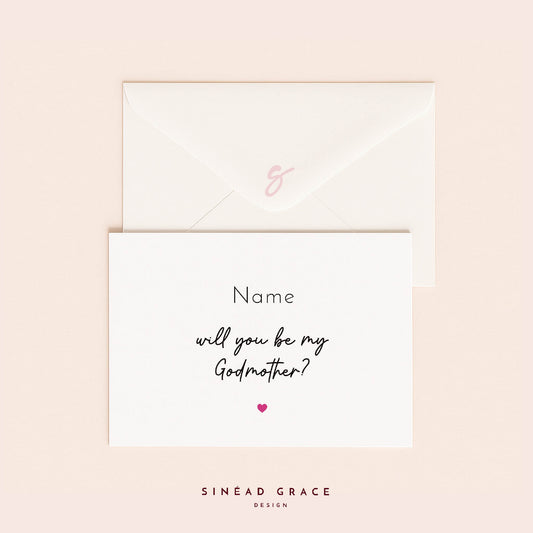 Godparent Personalised Proposal Card