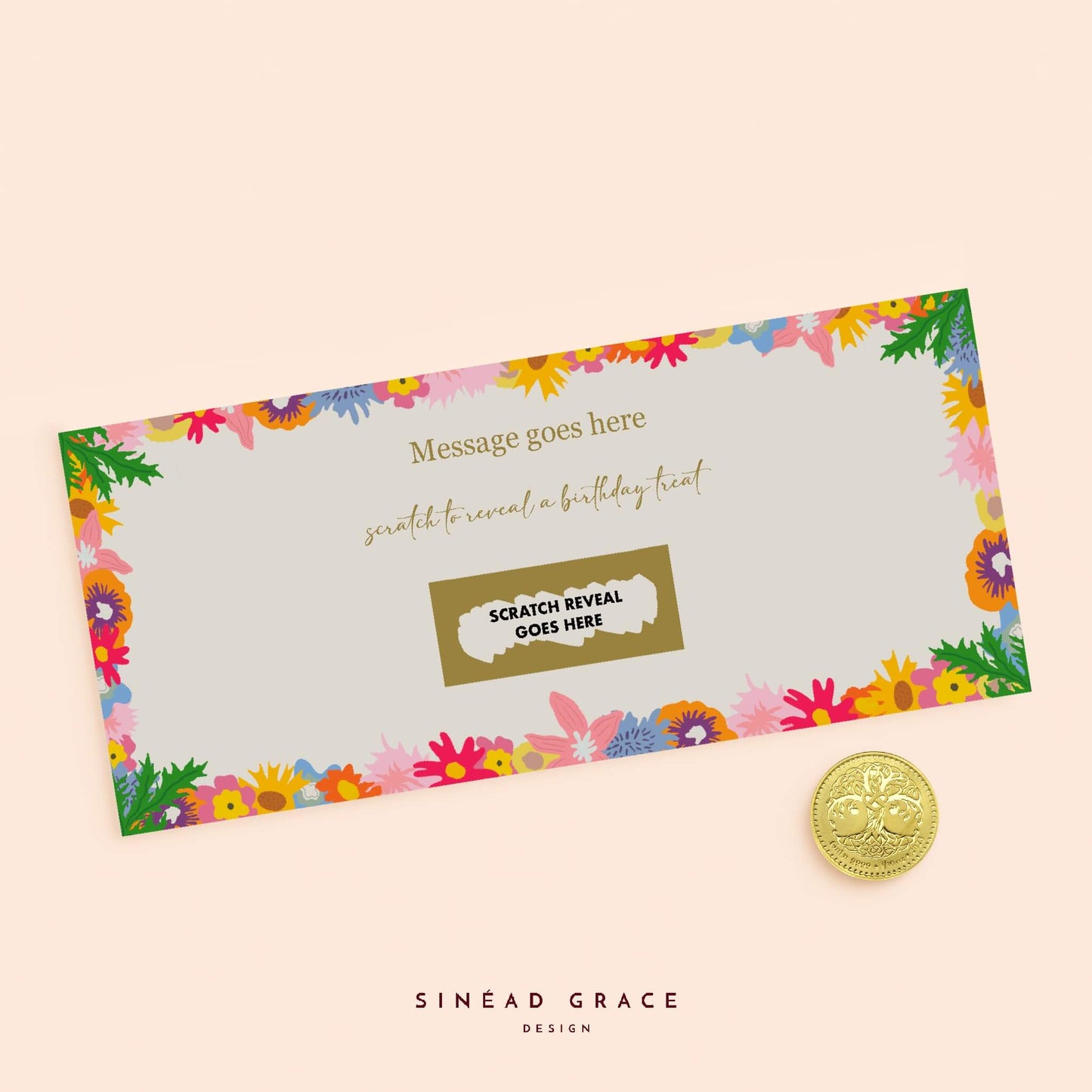 Floral Personalised Scratch Card