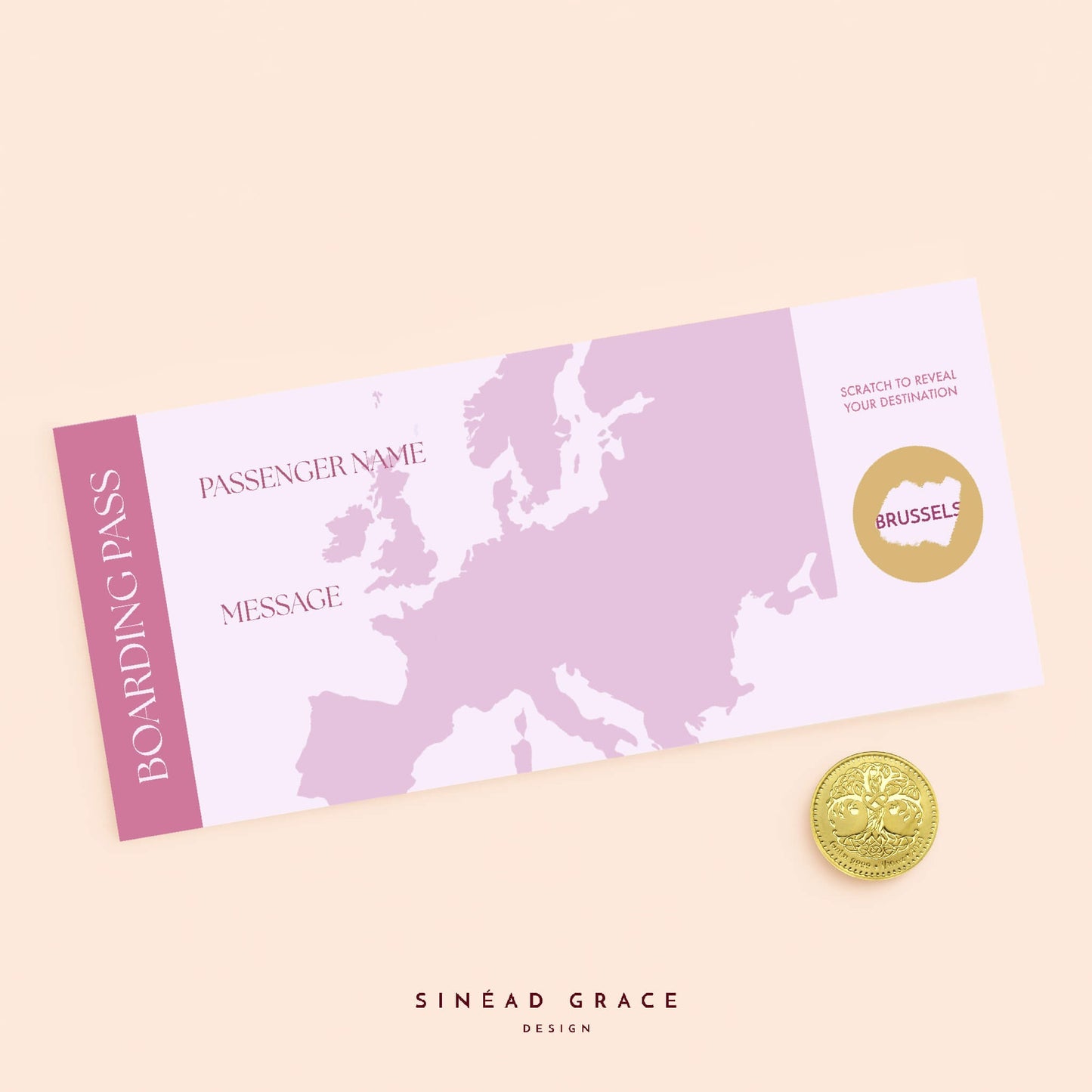 Personalised Blank Boarding Pass Scratch Card
