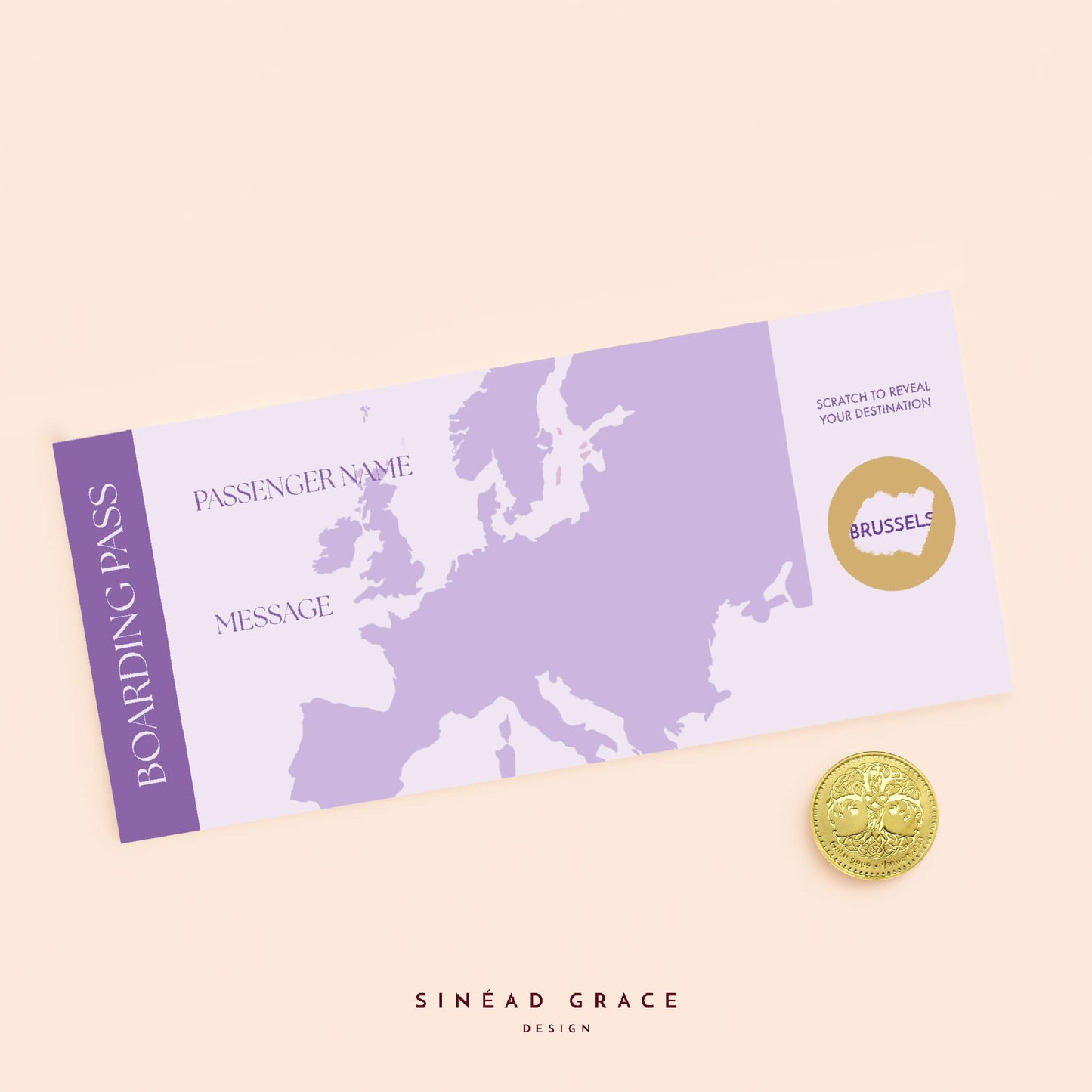 Personalised Blank Boarding Pass Scratch Card