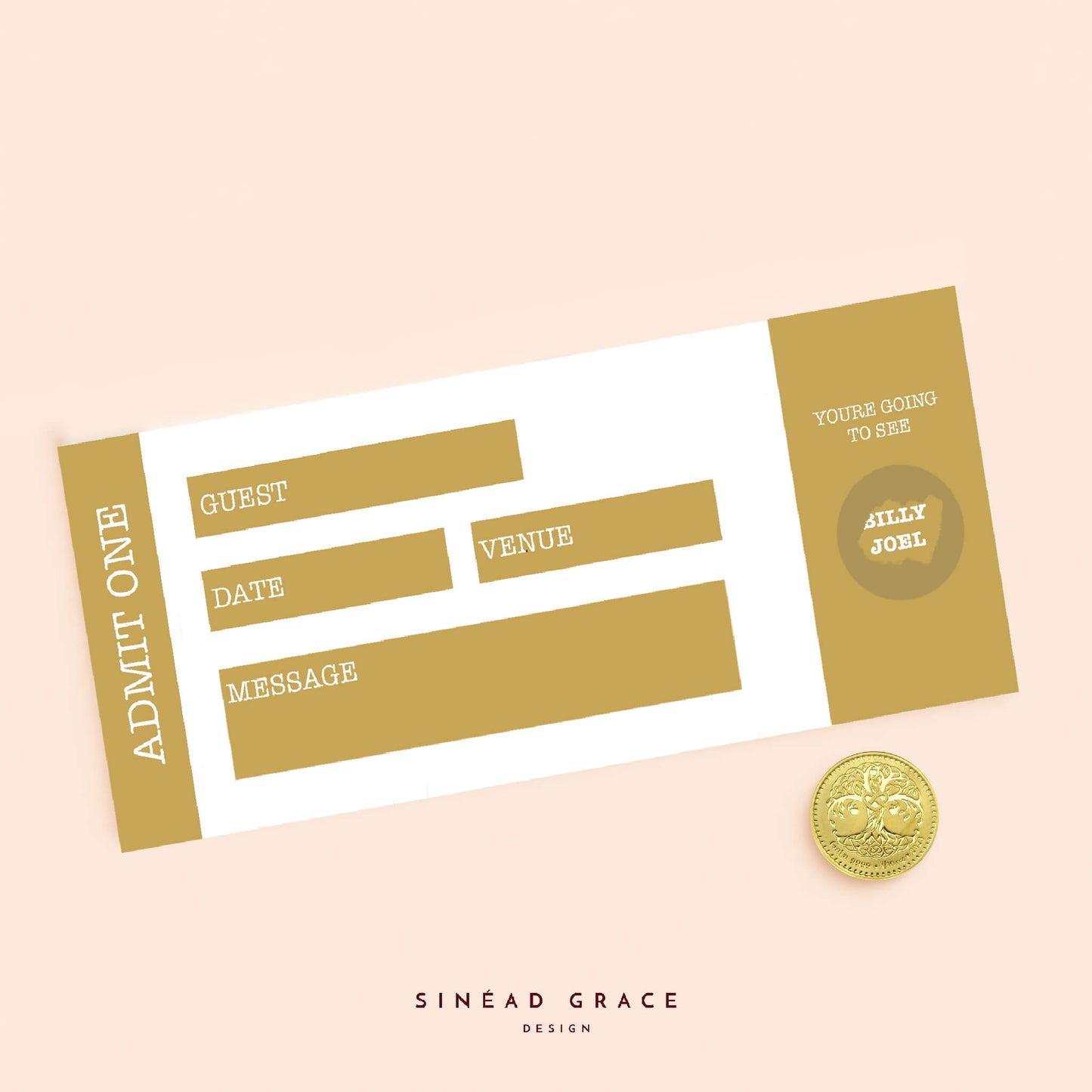 Personalised Blank Admit One Scratch Card