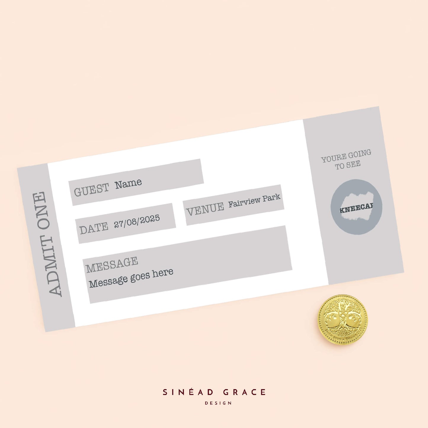 Personalised Admit One Scratch Reveal Card