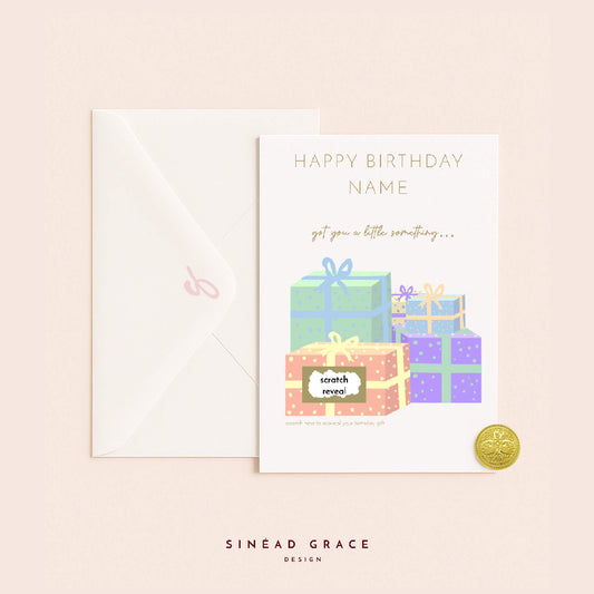 Personalised Scratch Reveal Birthday Card