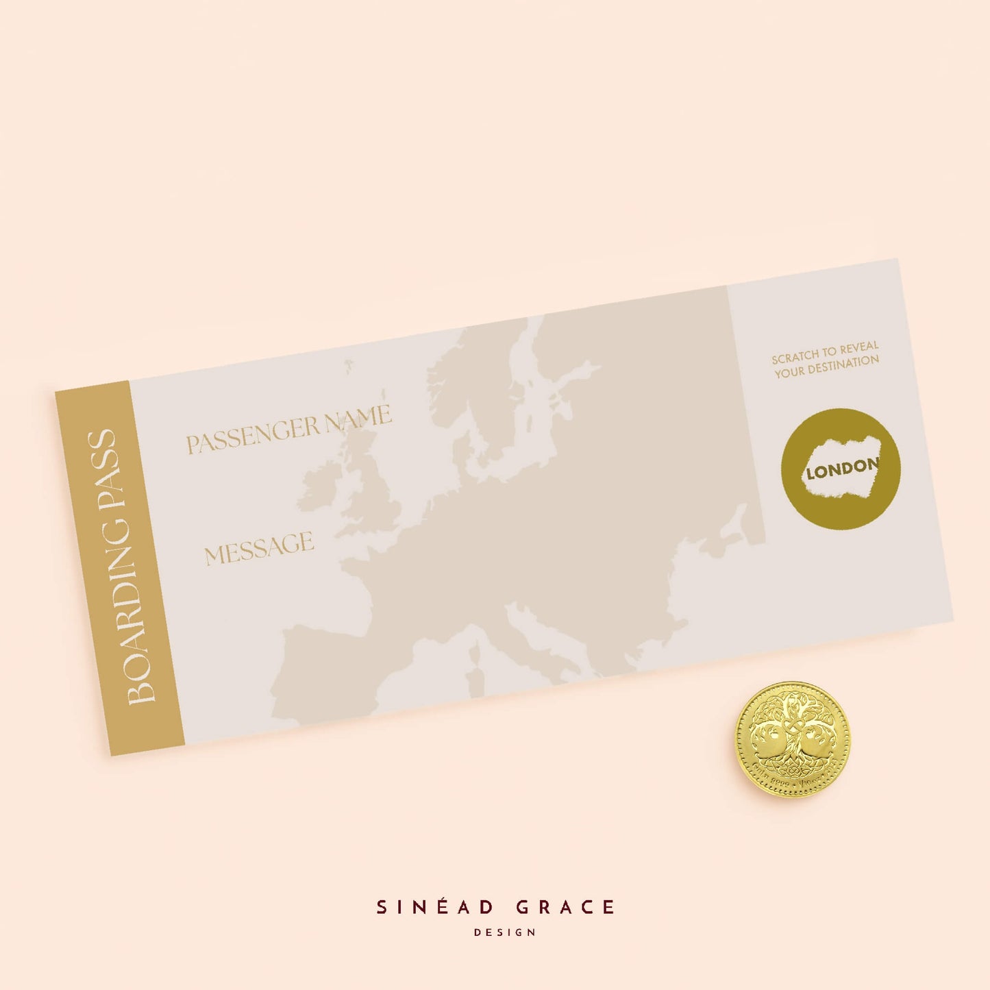 Personalised Blank Boarding Pass Scratch Card