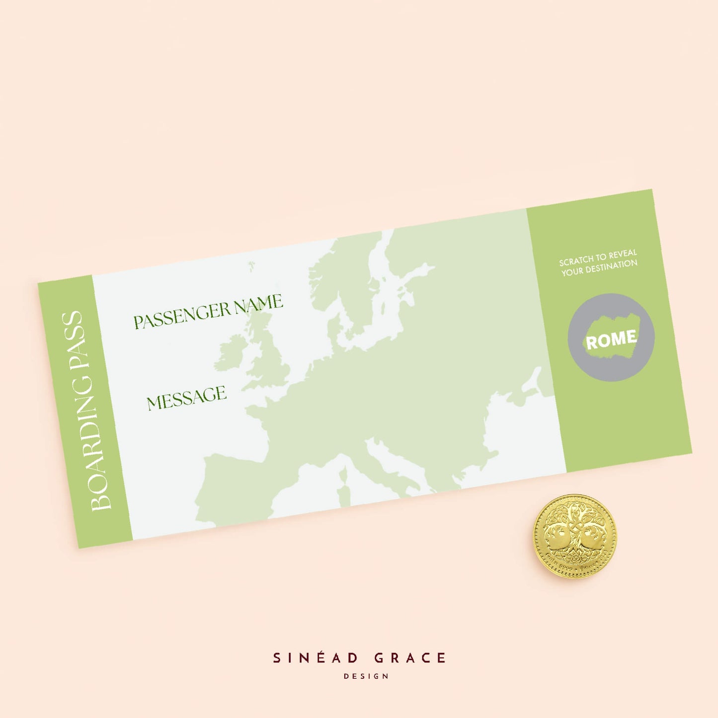 Personalised Blank Boarding Pass Scratch Card