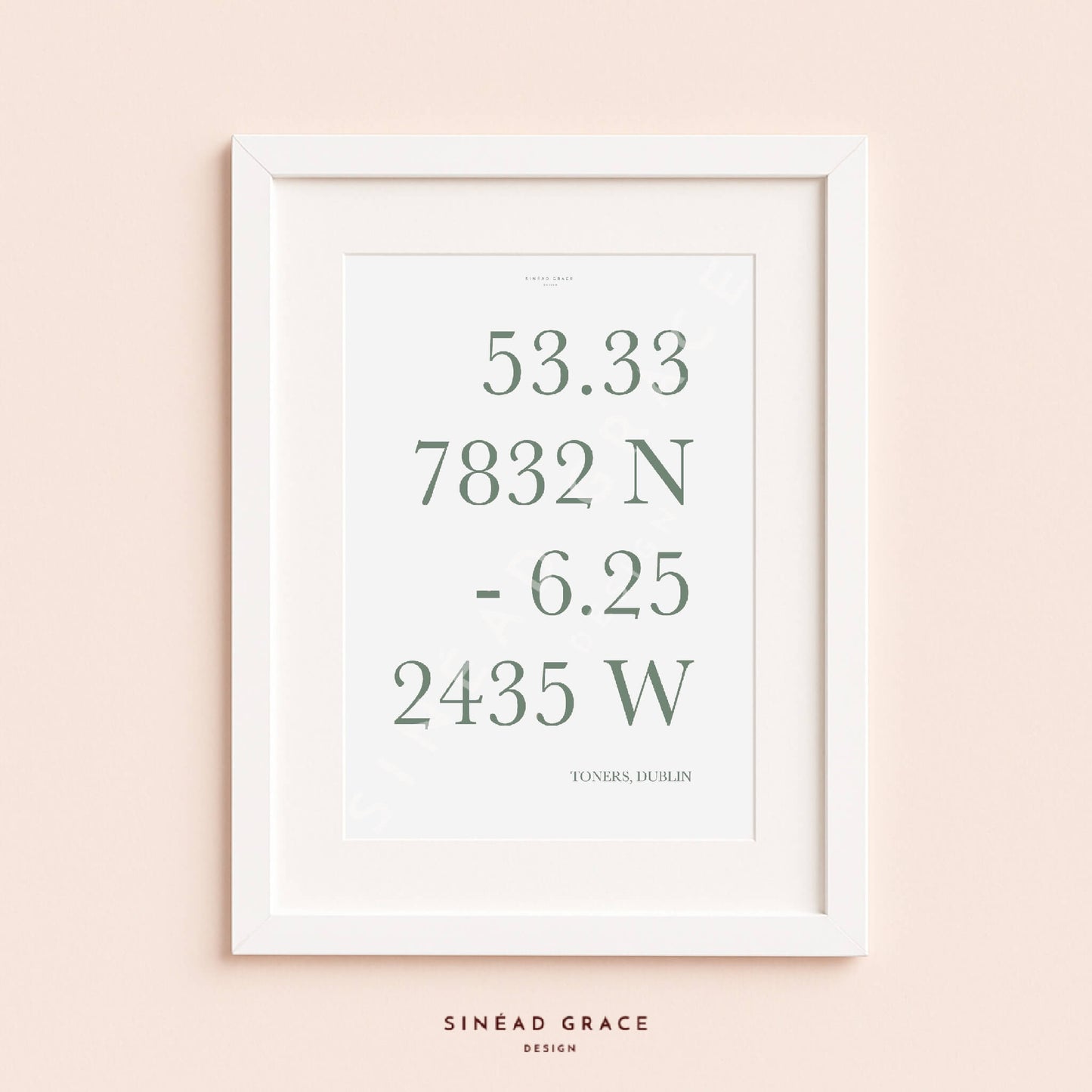Geo Co-Ordinates Personalised Print