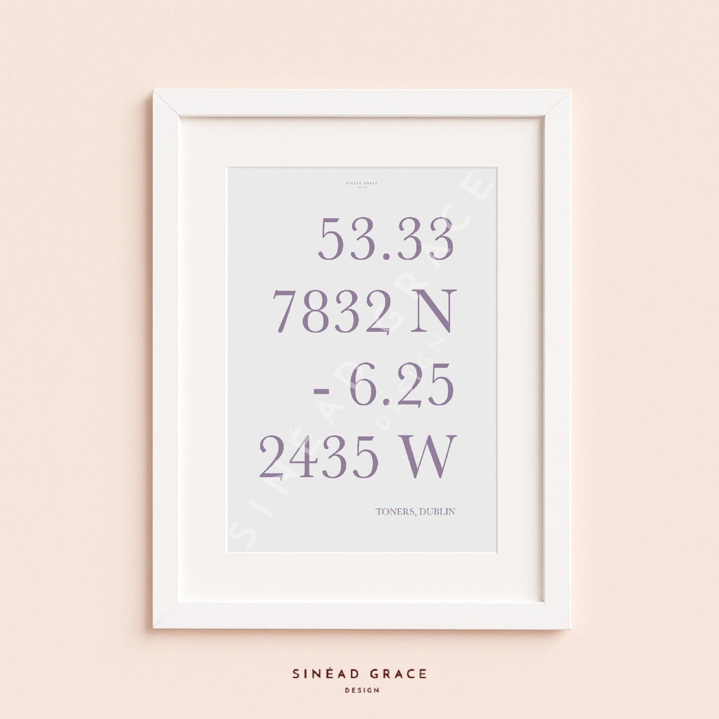 Geo Co-Ordinates Personalised Print