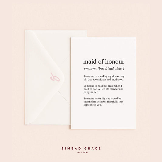 Bridal Party Definition Card