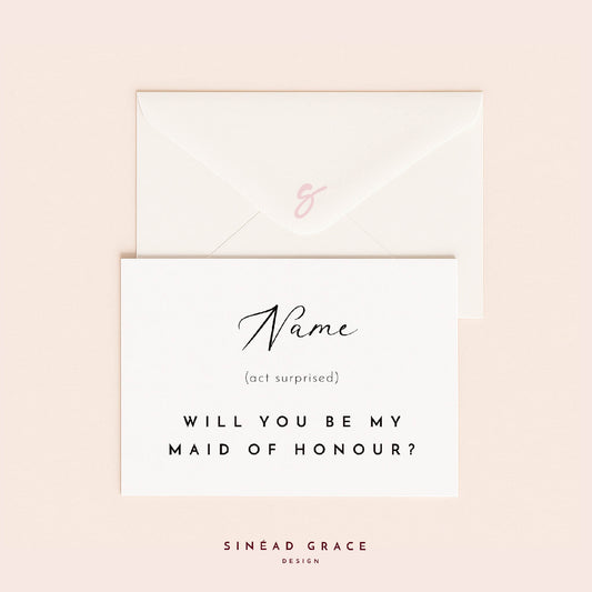 Act Surprised Bridal Party Proposal Personalised Card