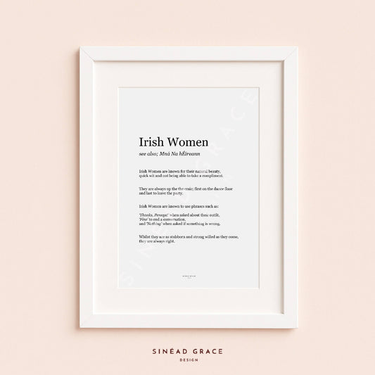 Irish Women Definition Print