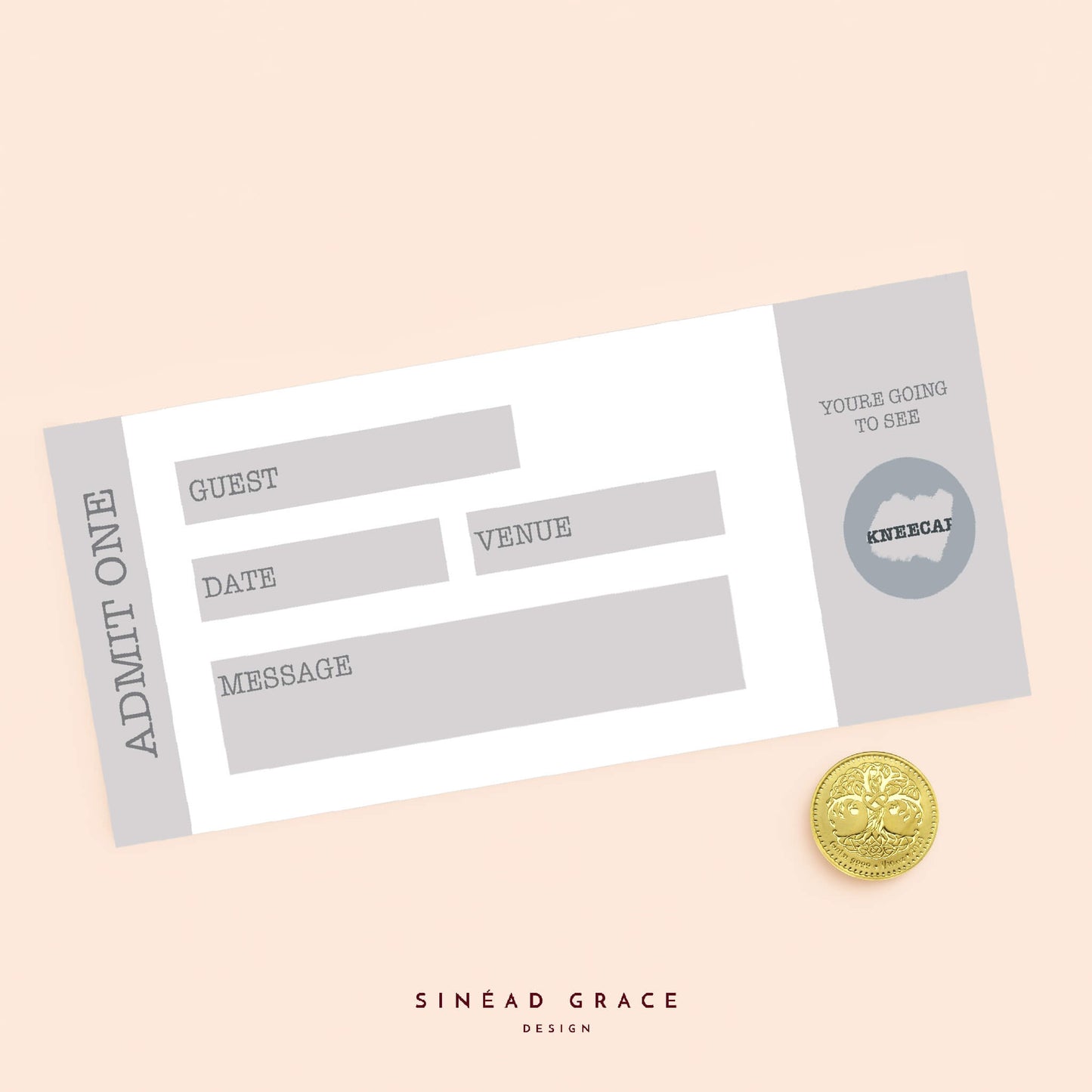 Personalised Blank Admit One Scratch Card