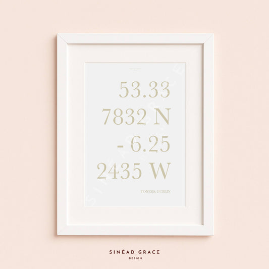 Geo Co-Ordinates Personalised Print