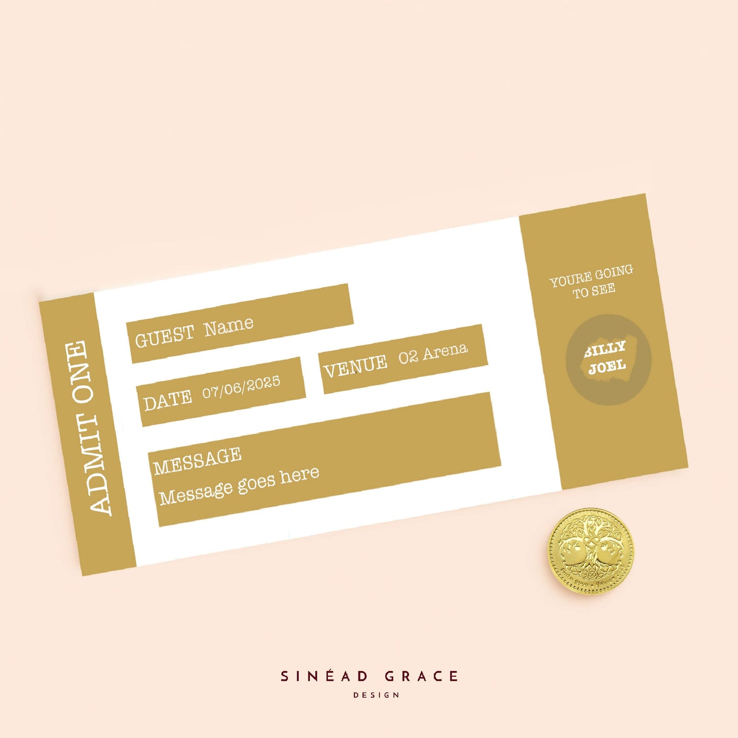 Personalised Admit One Scratch Reveal Card