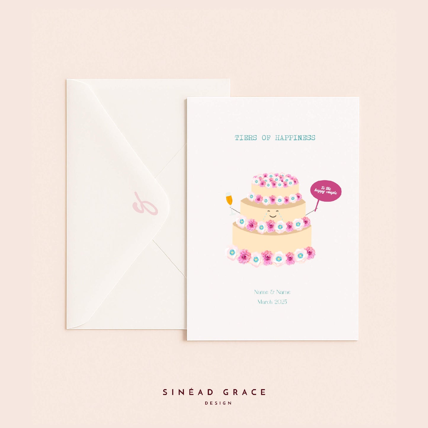 Tiers Of Happiness Wedding Card