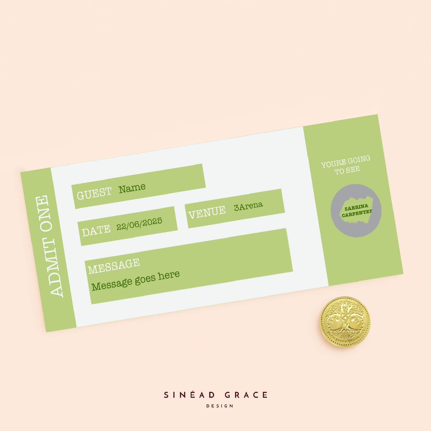 Personalised Admit One Scratch Reveal Card