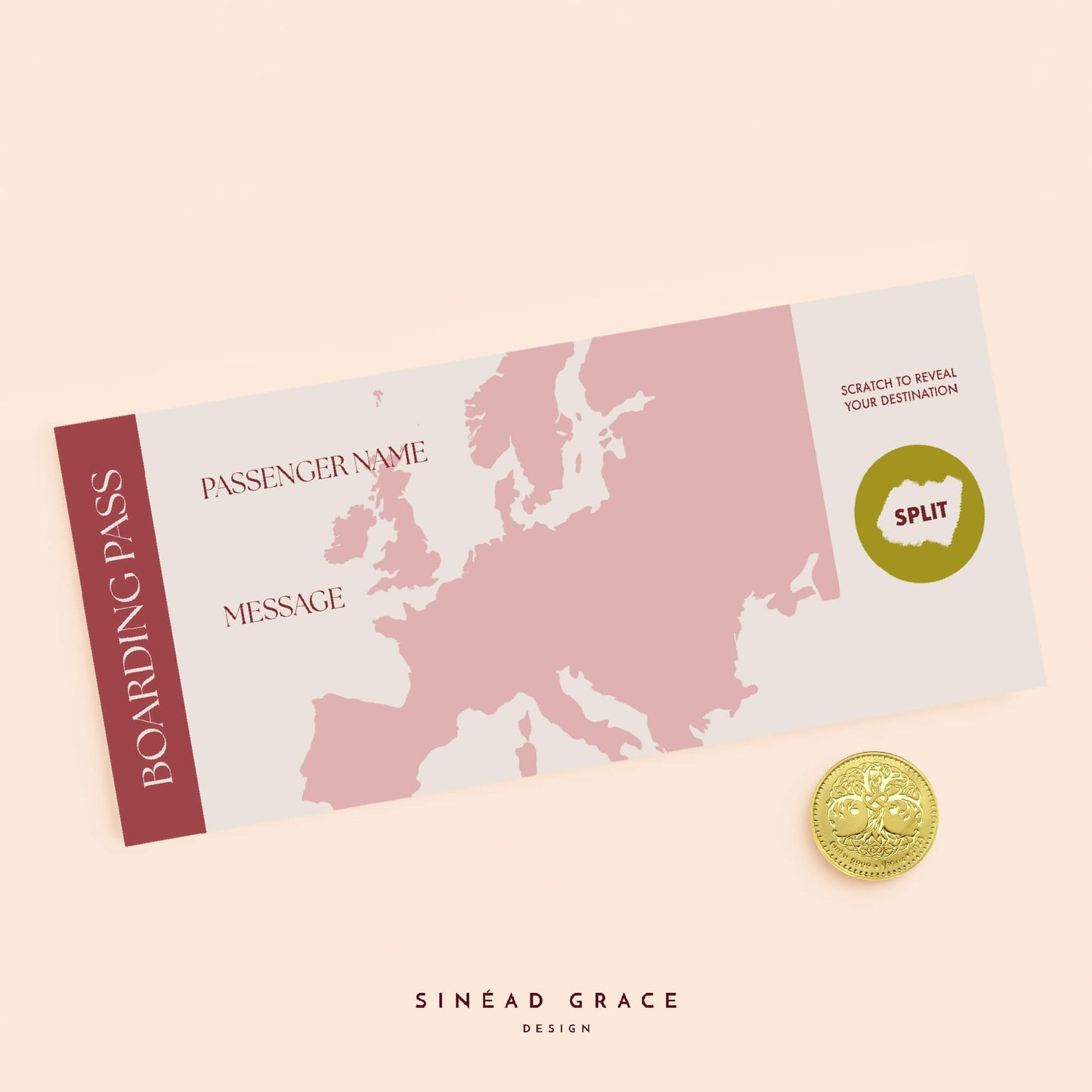 Personalised Blank Boarding Pass Scratch Card