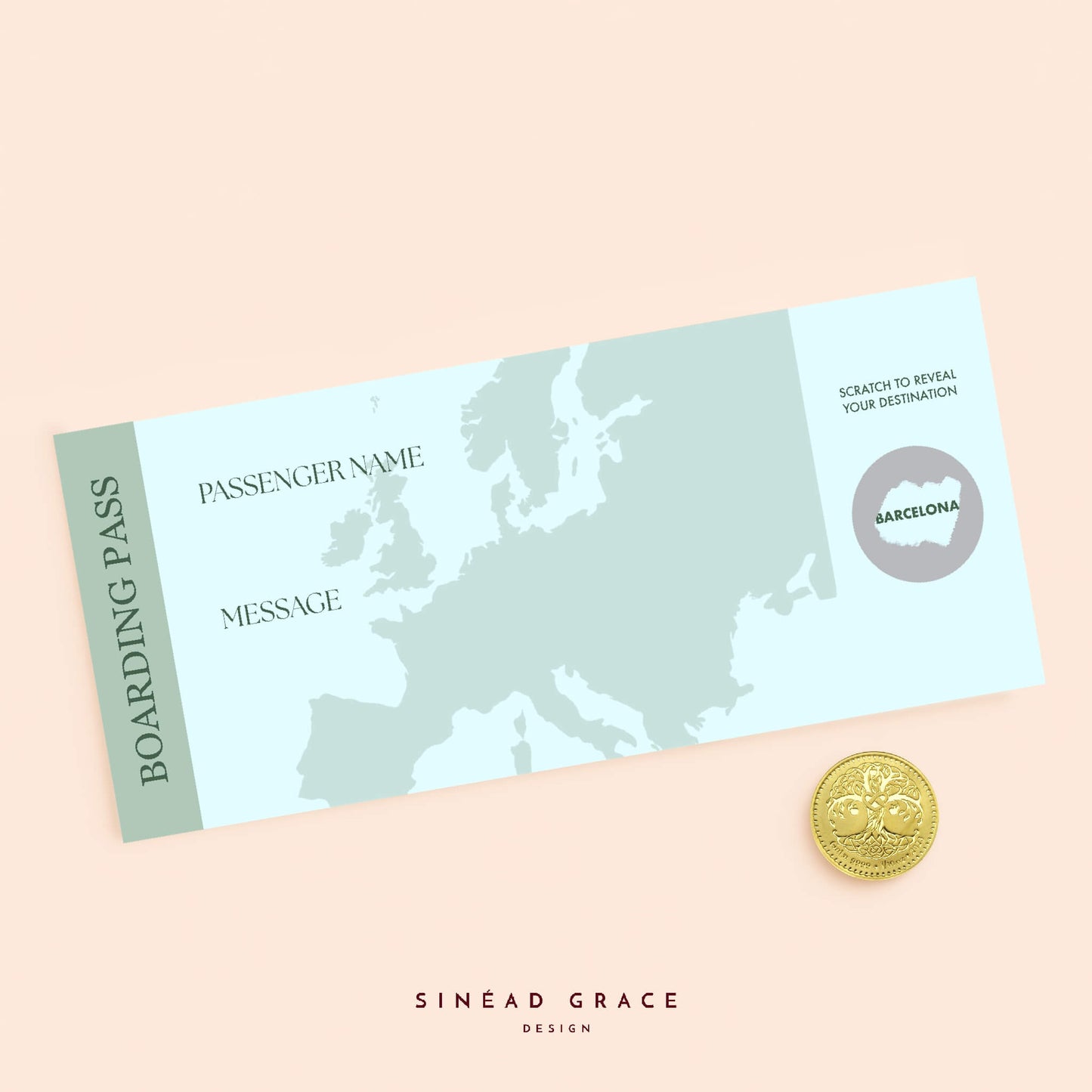 Personalised Blank Boarding Pass Scratch Card