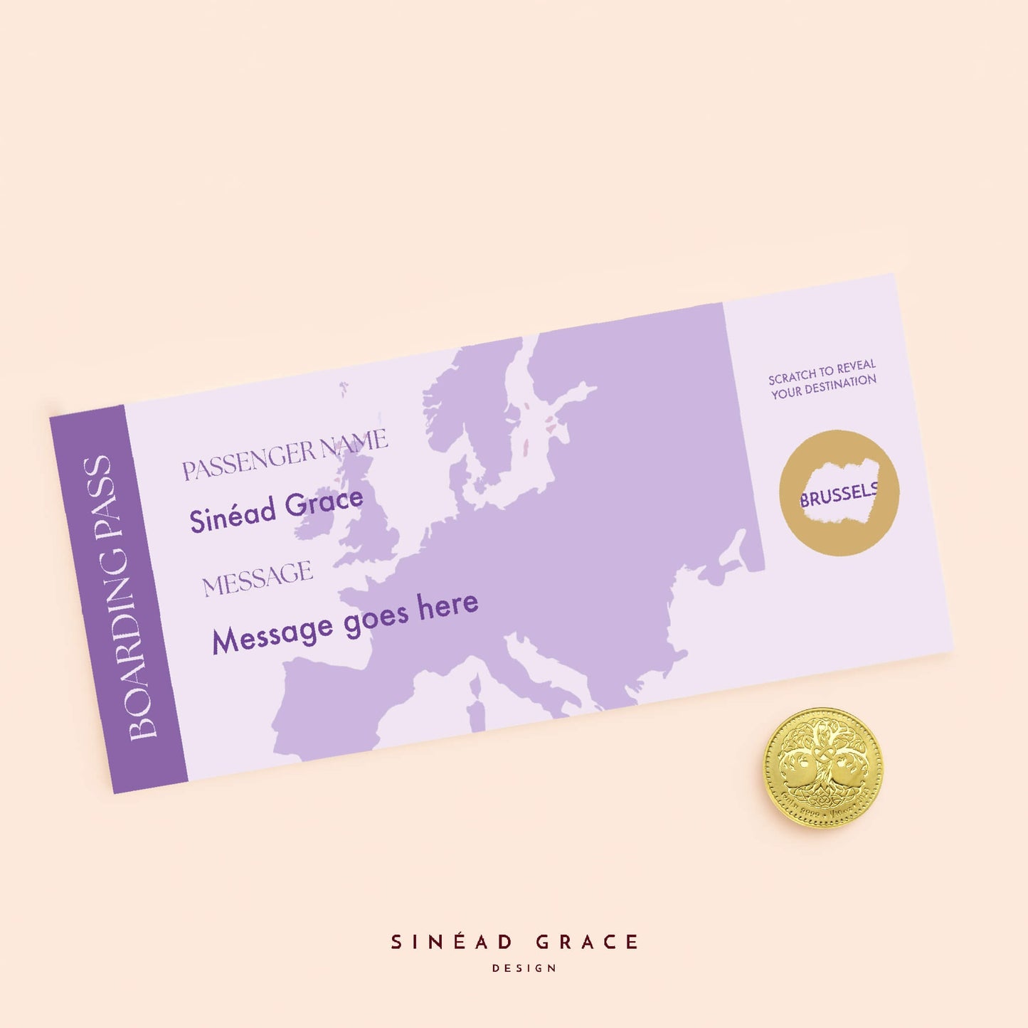 Personalised Boarding Pass Scratch Reveal Card