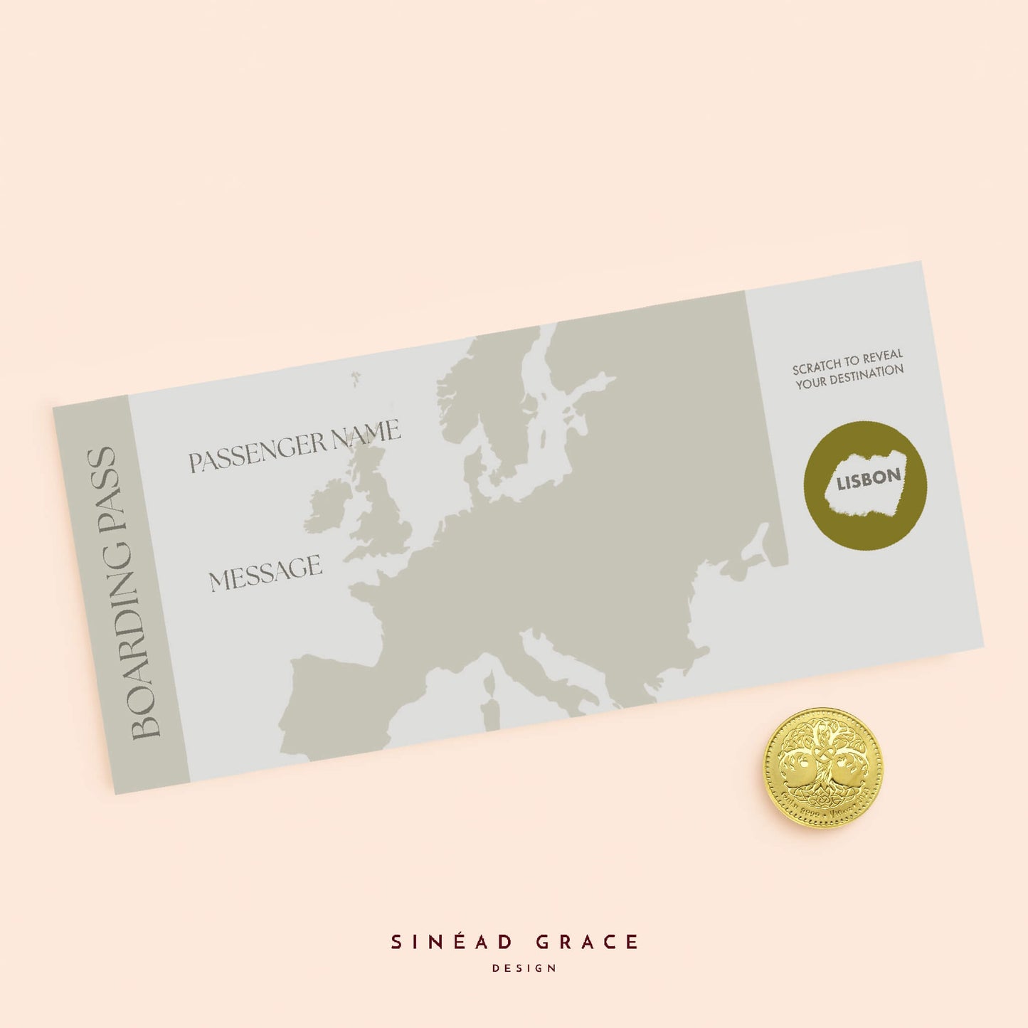 Personalised Blank Boarding Pass Scratch Card