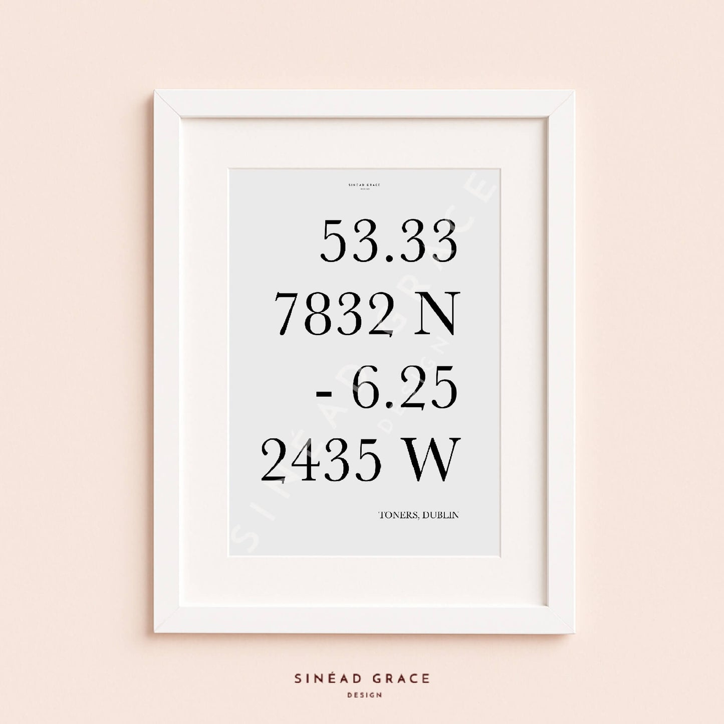 Geo Co-Ordinates Personalised Print