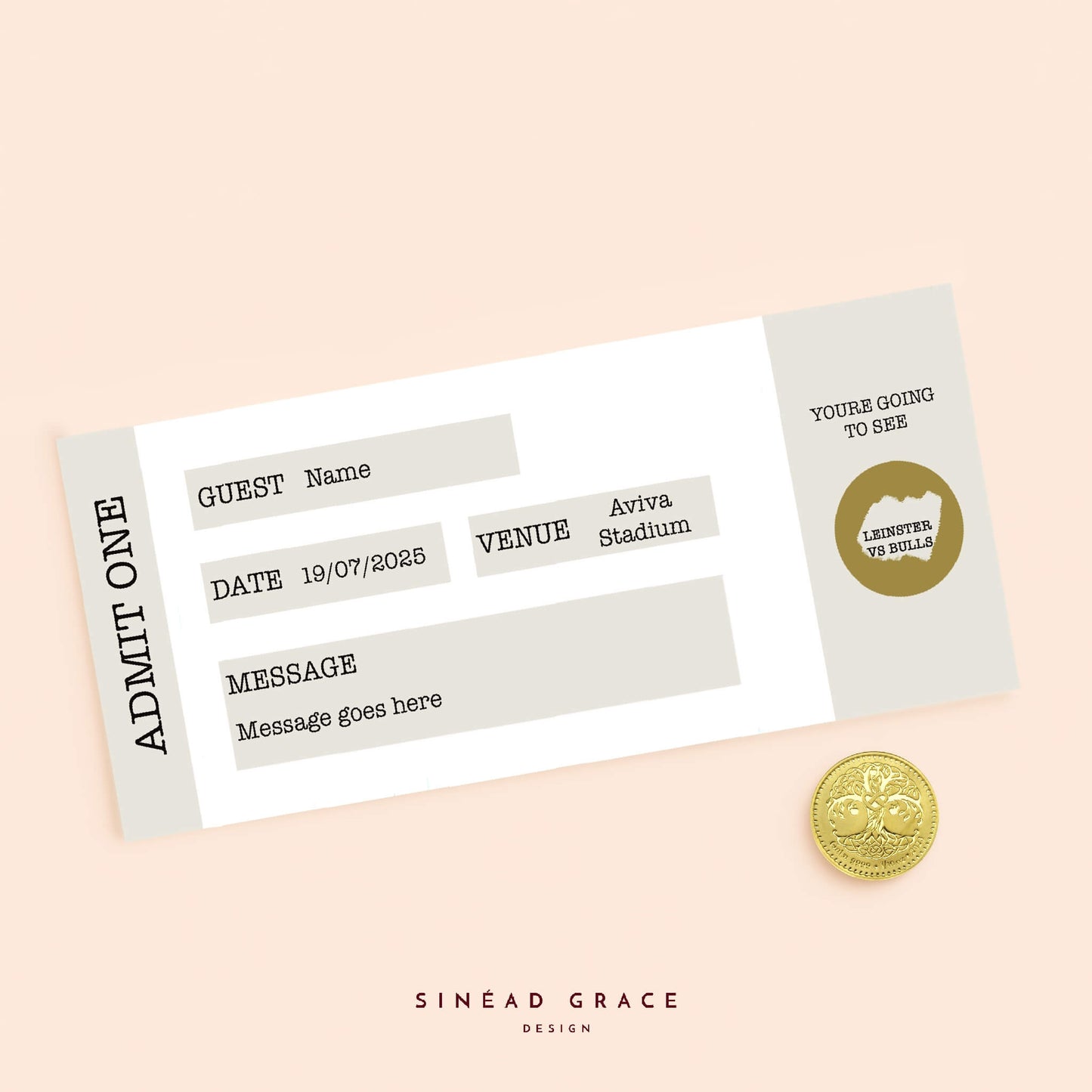 Personalised Admit One Scratch Reveal Card