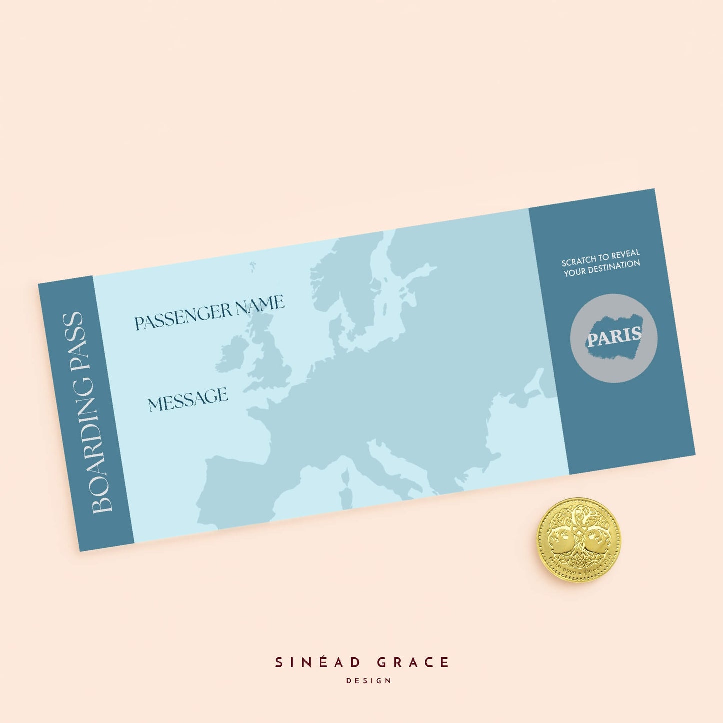 Personalised Blank Boarding Pass Scratch Card