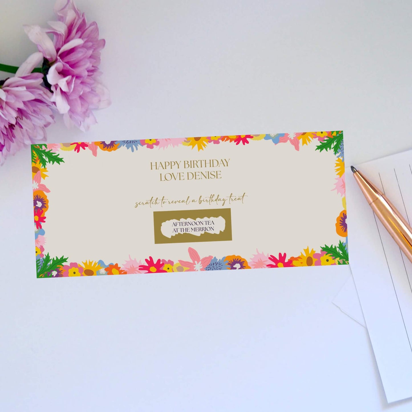 Floral Personalised Scratch Card