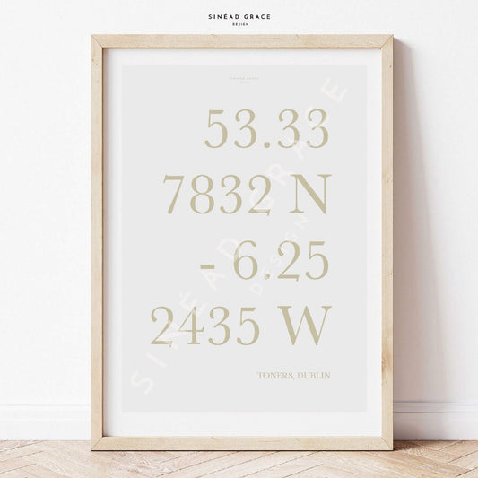 Geo Co-Ordinates Personalised Print