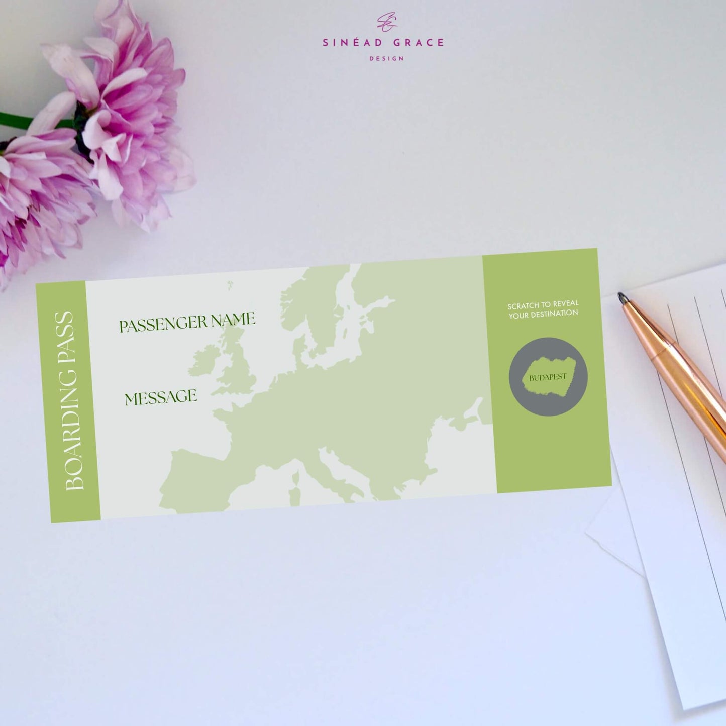 Personalised Blank Boarding Pass Scratch Card