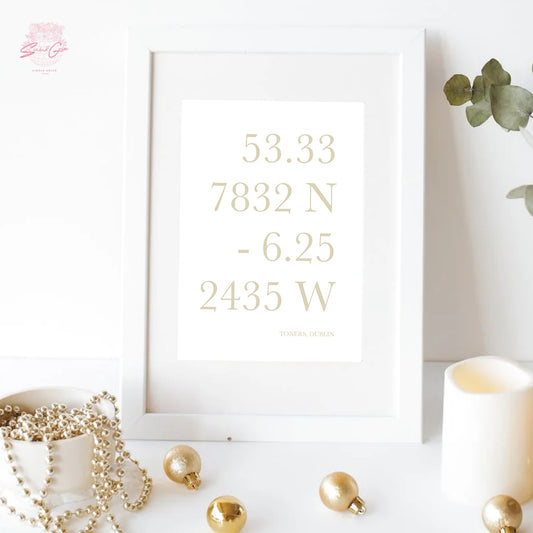 Geo Co-Ordinates Personalised Print