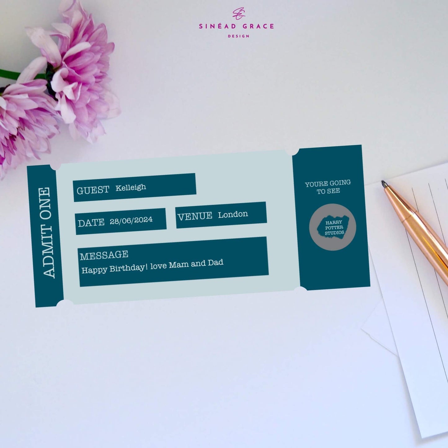 Personalised Admit One Scratch Card