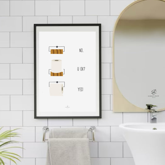 U Ok Toilet Roll Bathroom Print
