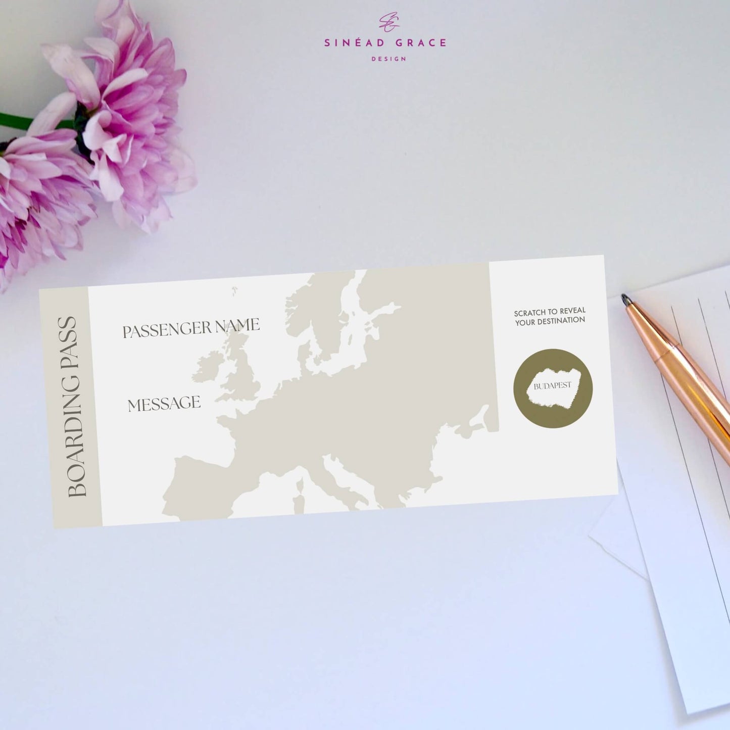 Personalised Blank Boarding Pass Scratch Card