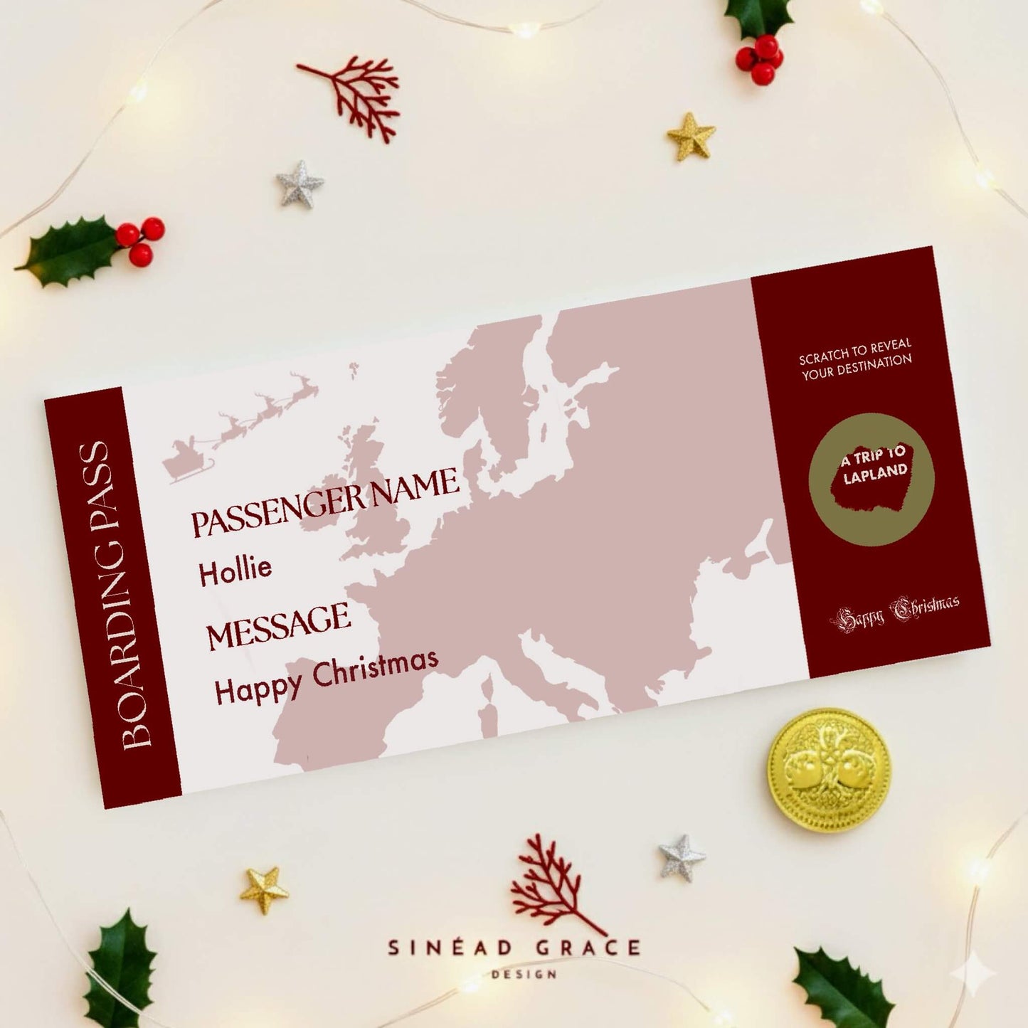 Personalised Boarding Pass Scratch Reveal Card