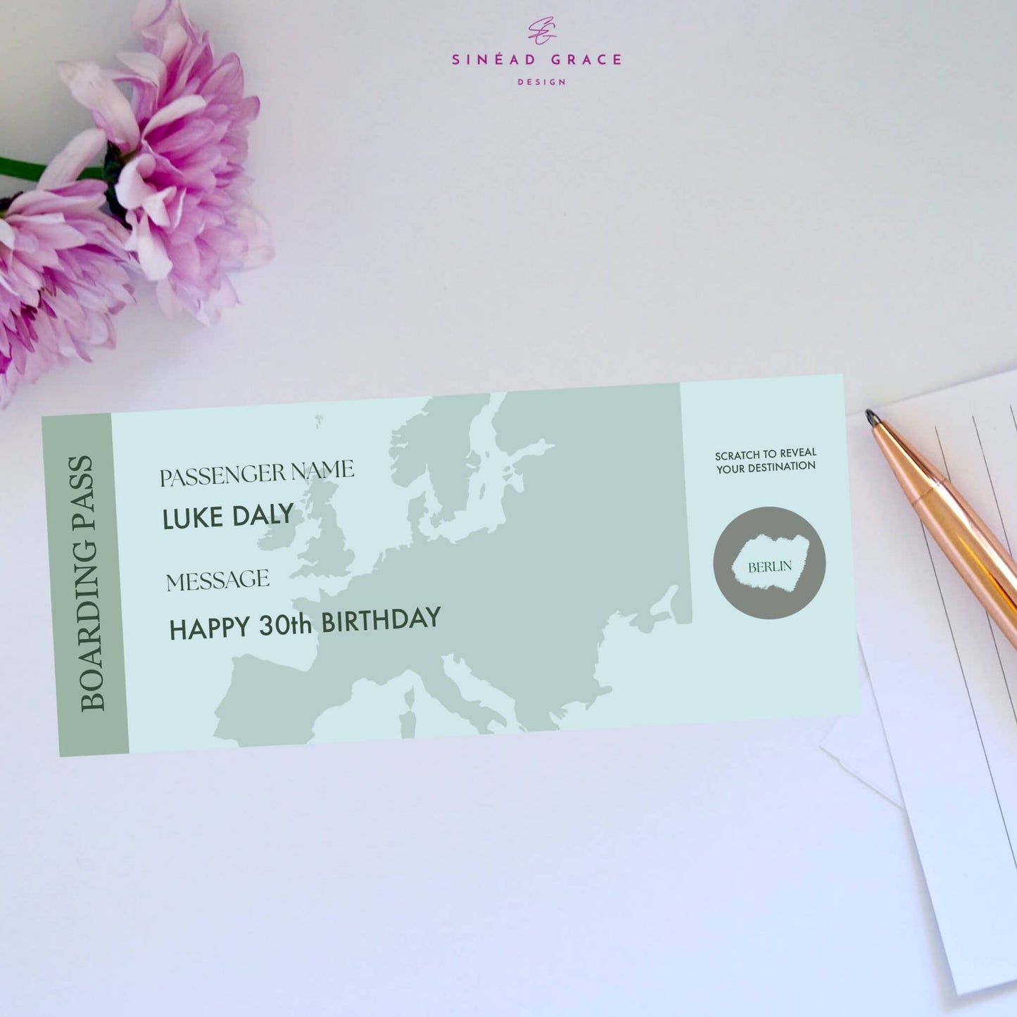 Personalised Boarding Pass Scratch Card