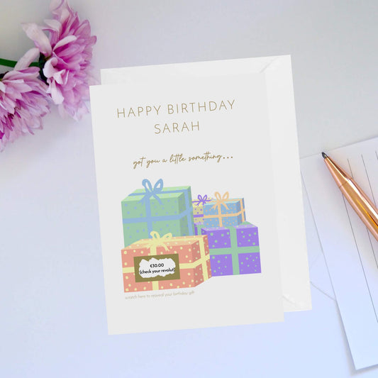 Scratch Reveal Personalised Birthday Card
