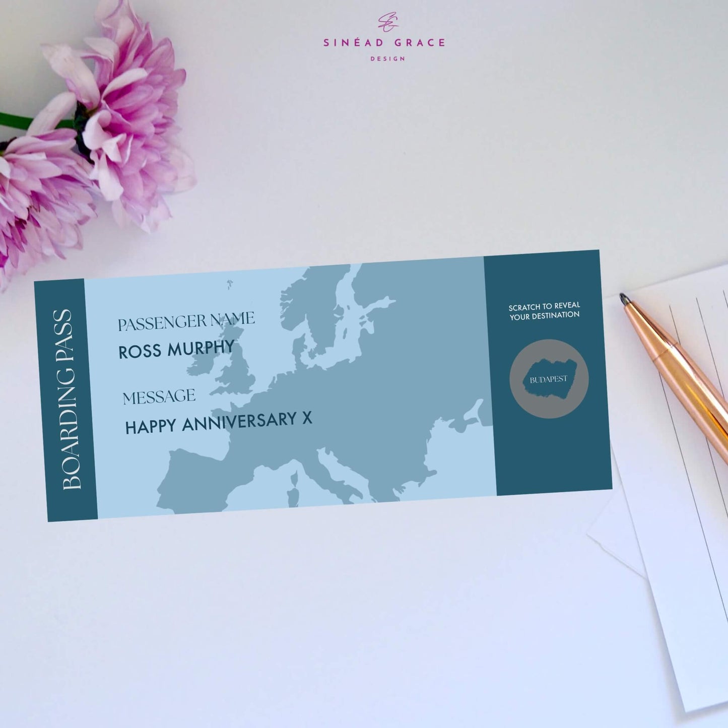 Personalised Boarding Pass Scratch Card
