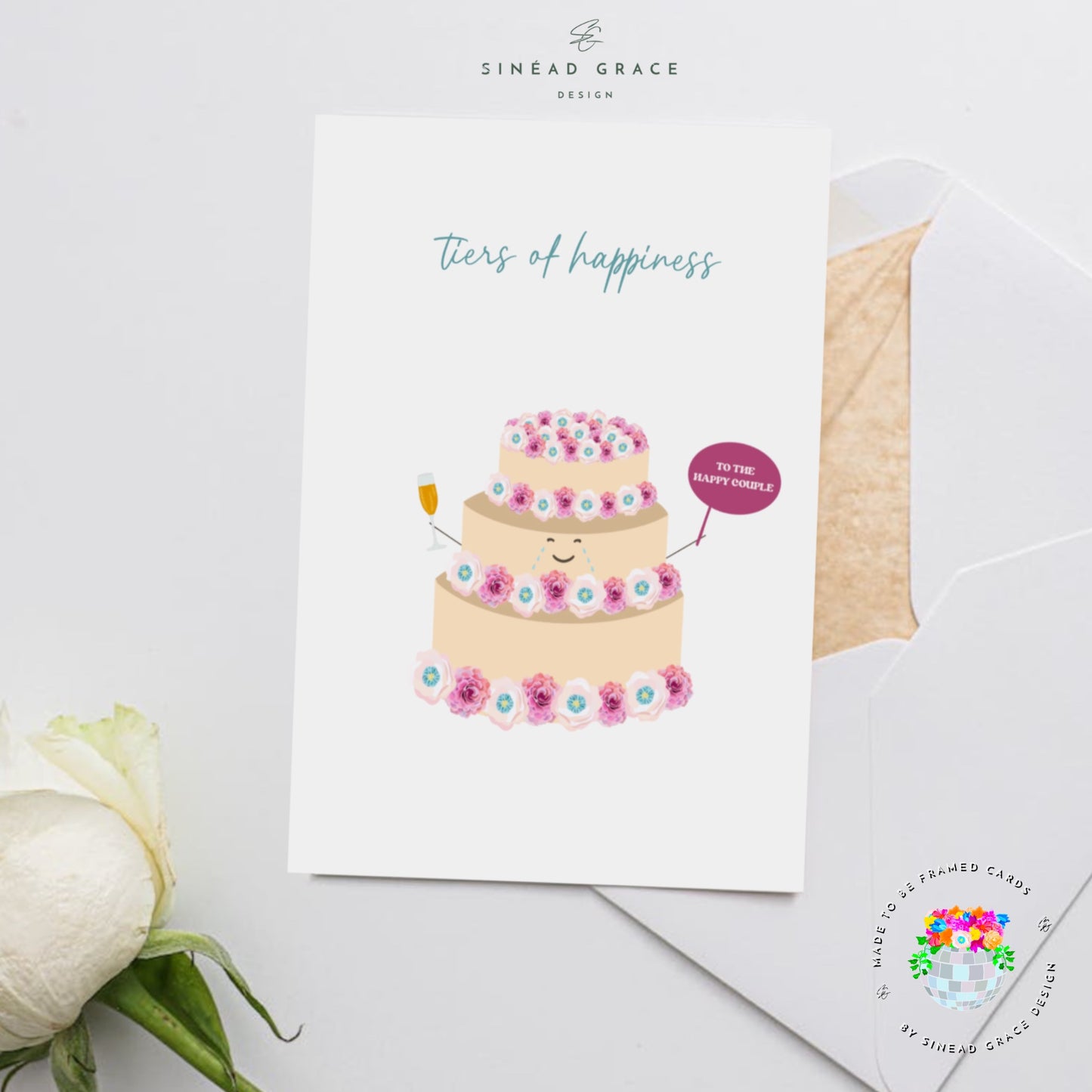 Tiers Of Happiness Wedding Card