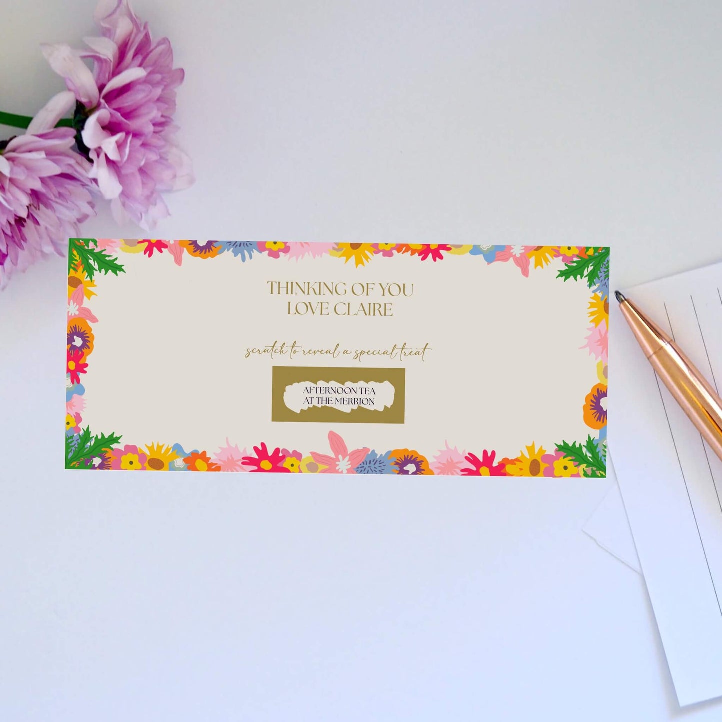 Floral Personalised Scratch Card
