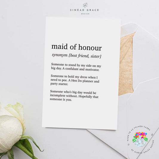 Bridal Party Definition Card