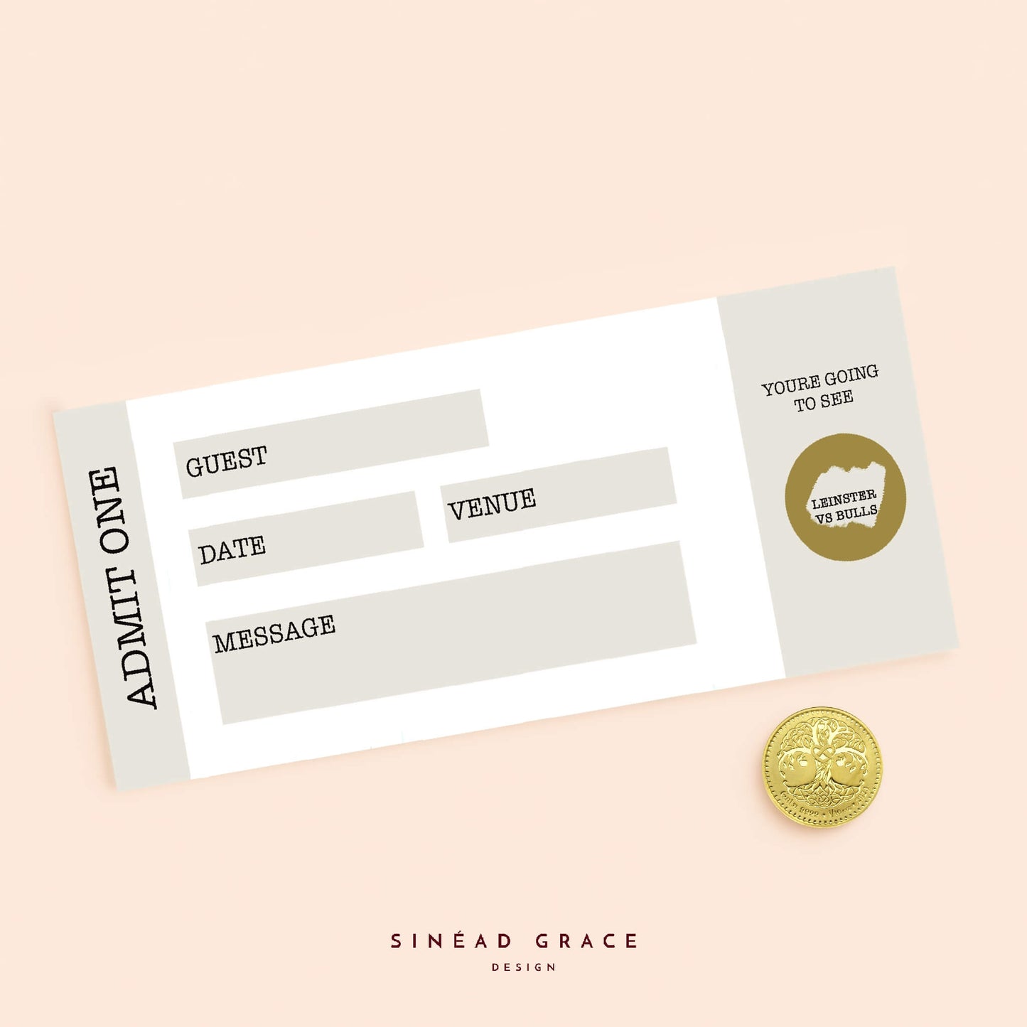 Personalised Blank Admit One Scratch Card