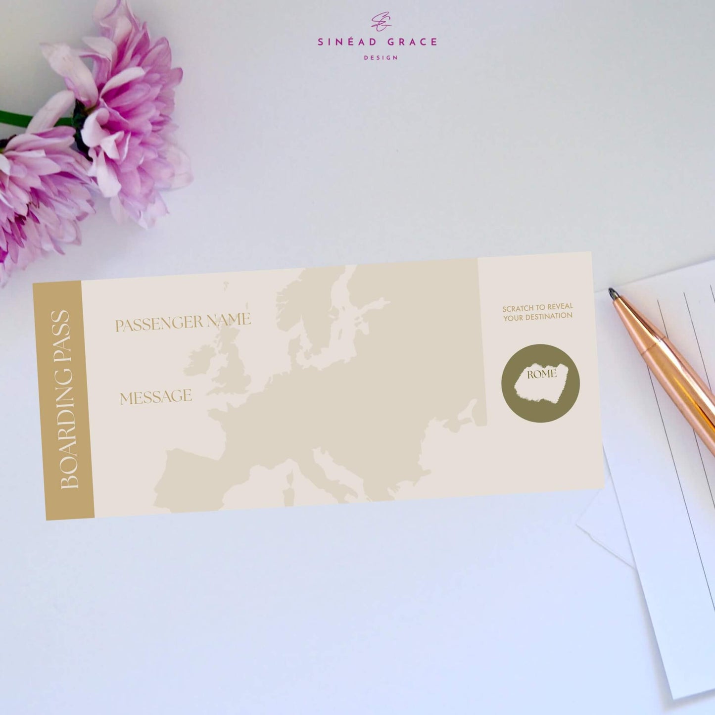 Personalised Blank Boarding Pass Scratch Card