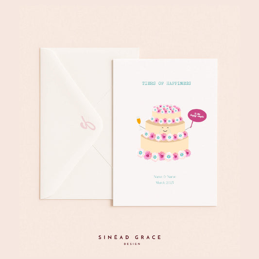 Tiers Of Happiness Wedding Card
