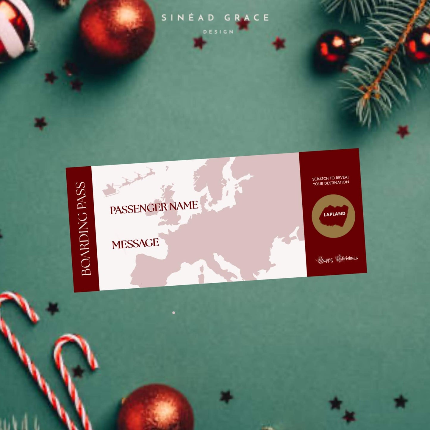 Personalised Blank Boarding Pass Scratch Card