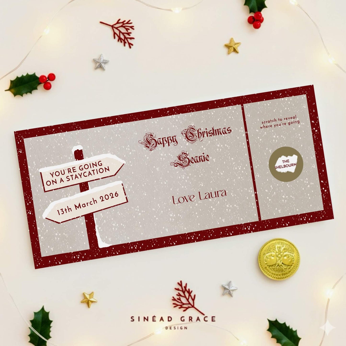Personalised Staycation Scratch Reveal Card