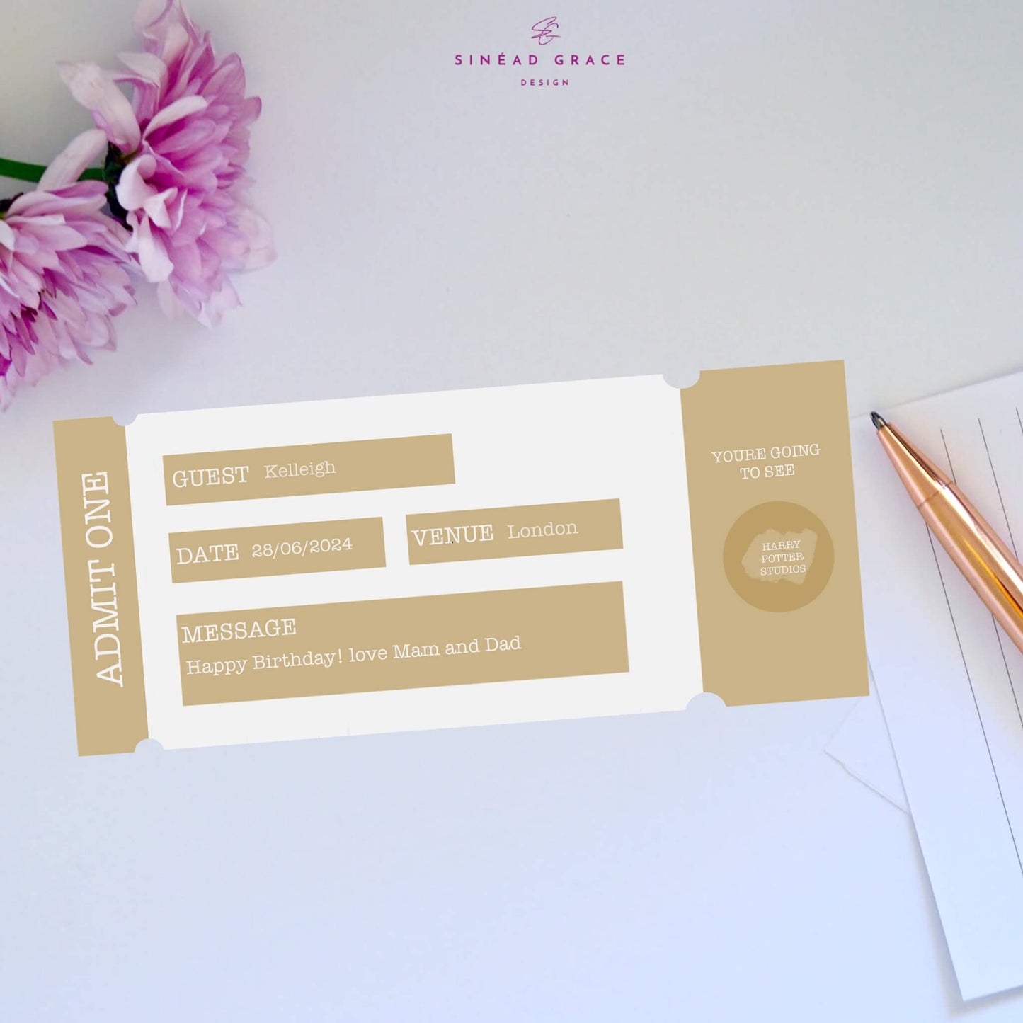 Personalised Admit One Scratch Card