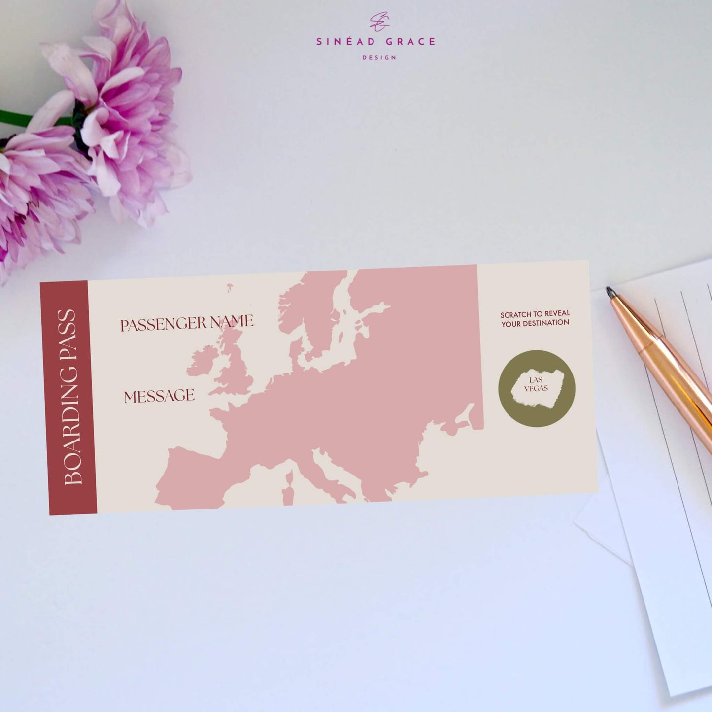 Personalised Blank Boarding Pass Scratch Card