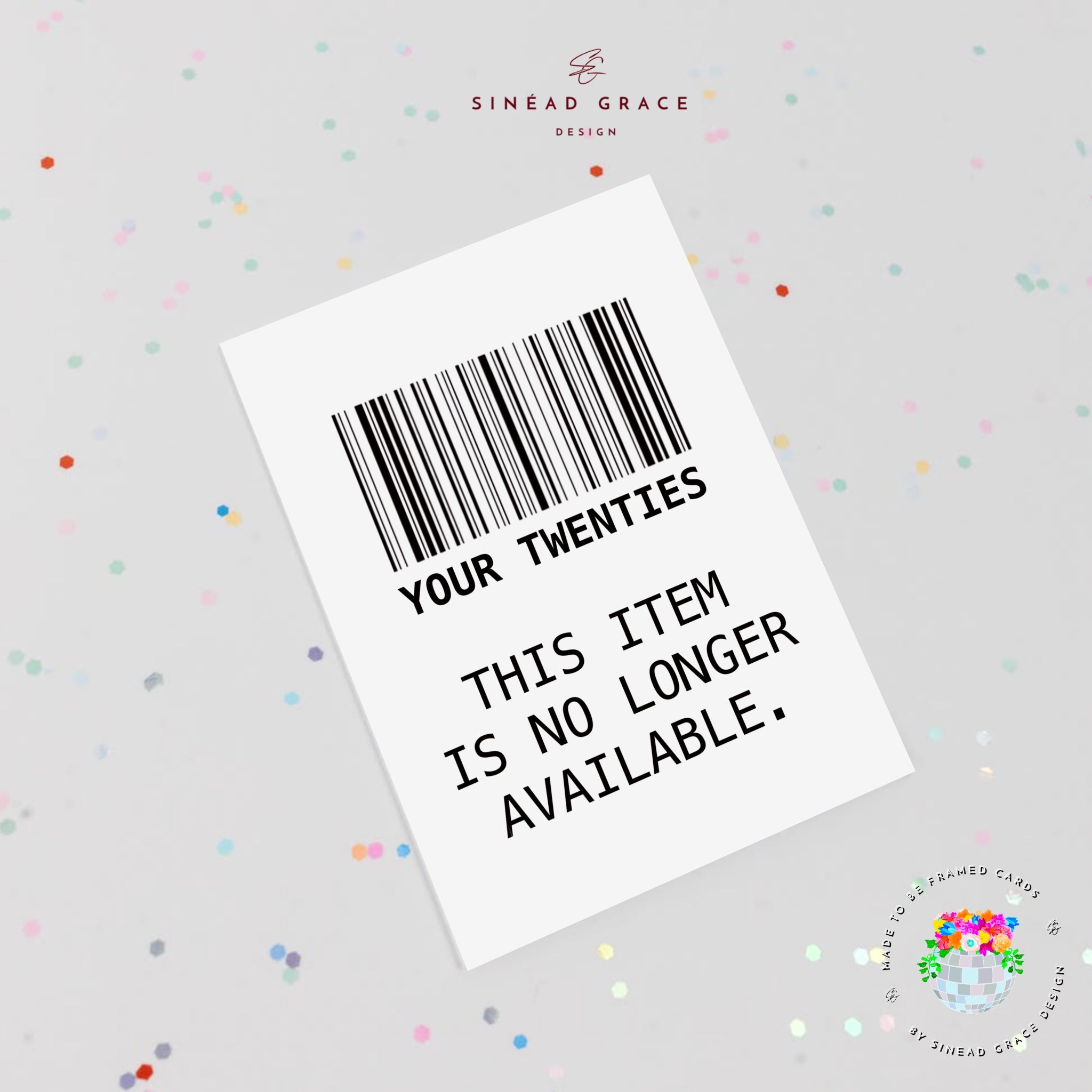 Barcode Birthday Card – Sinead Grace Design