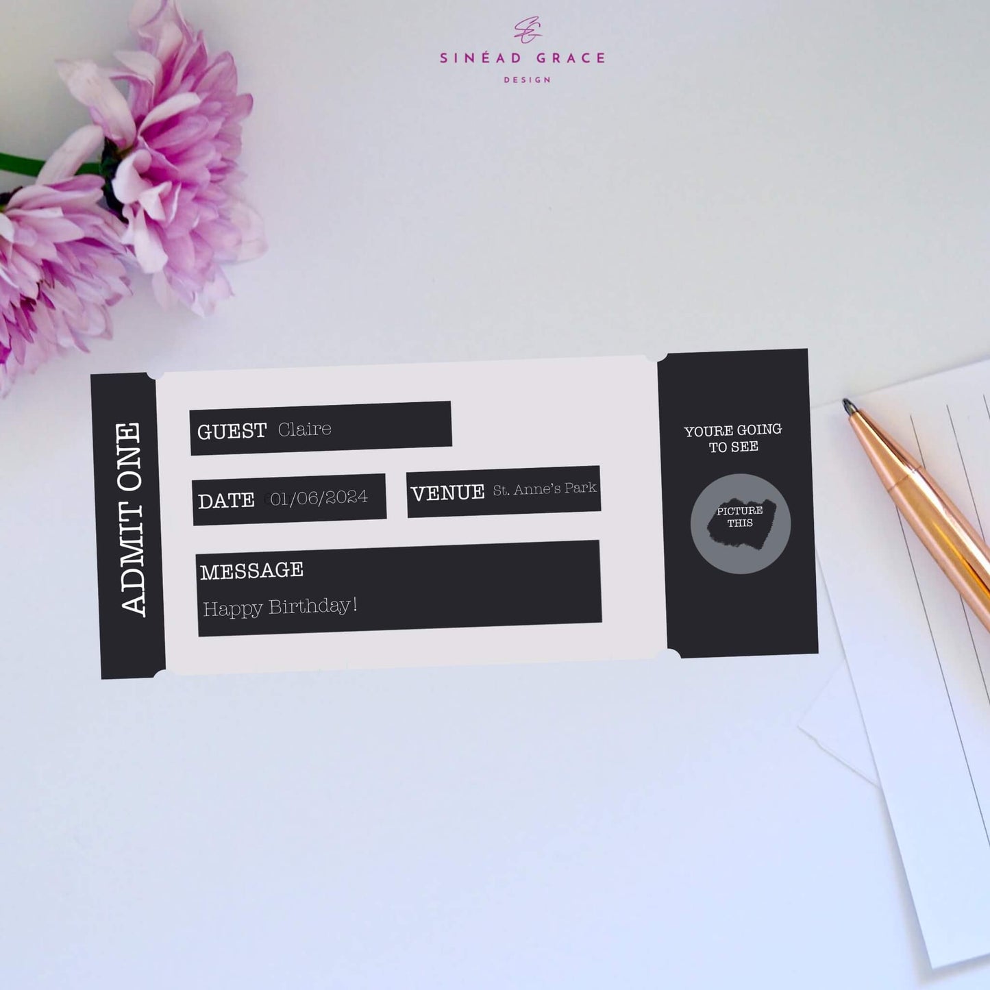 Personalised Admit One Scratch Card