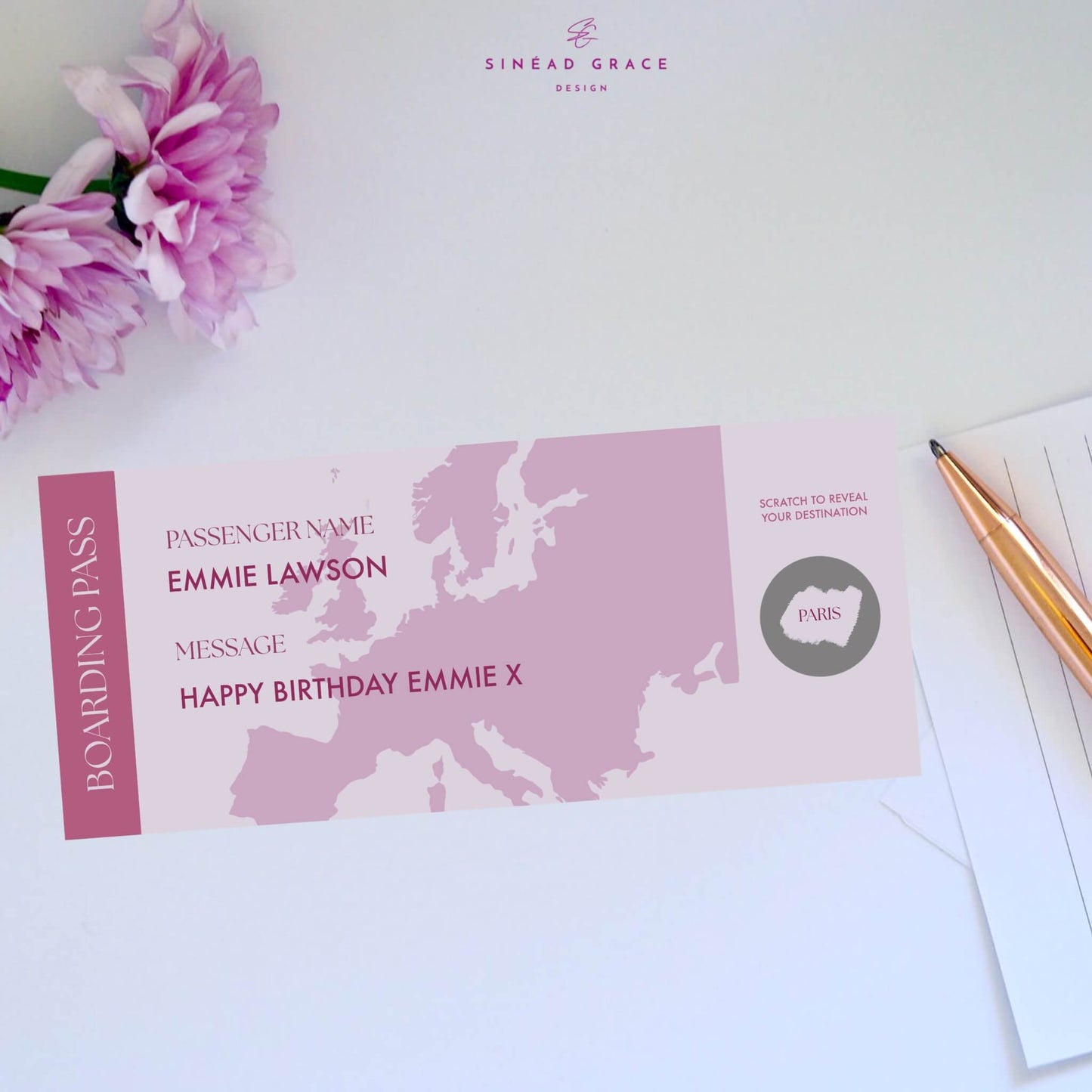 Personalised Boarding Pass Scratch Card